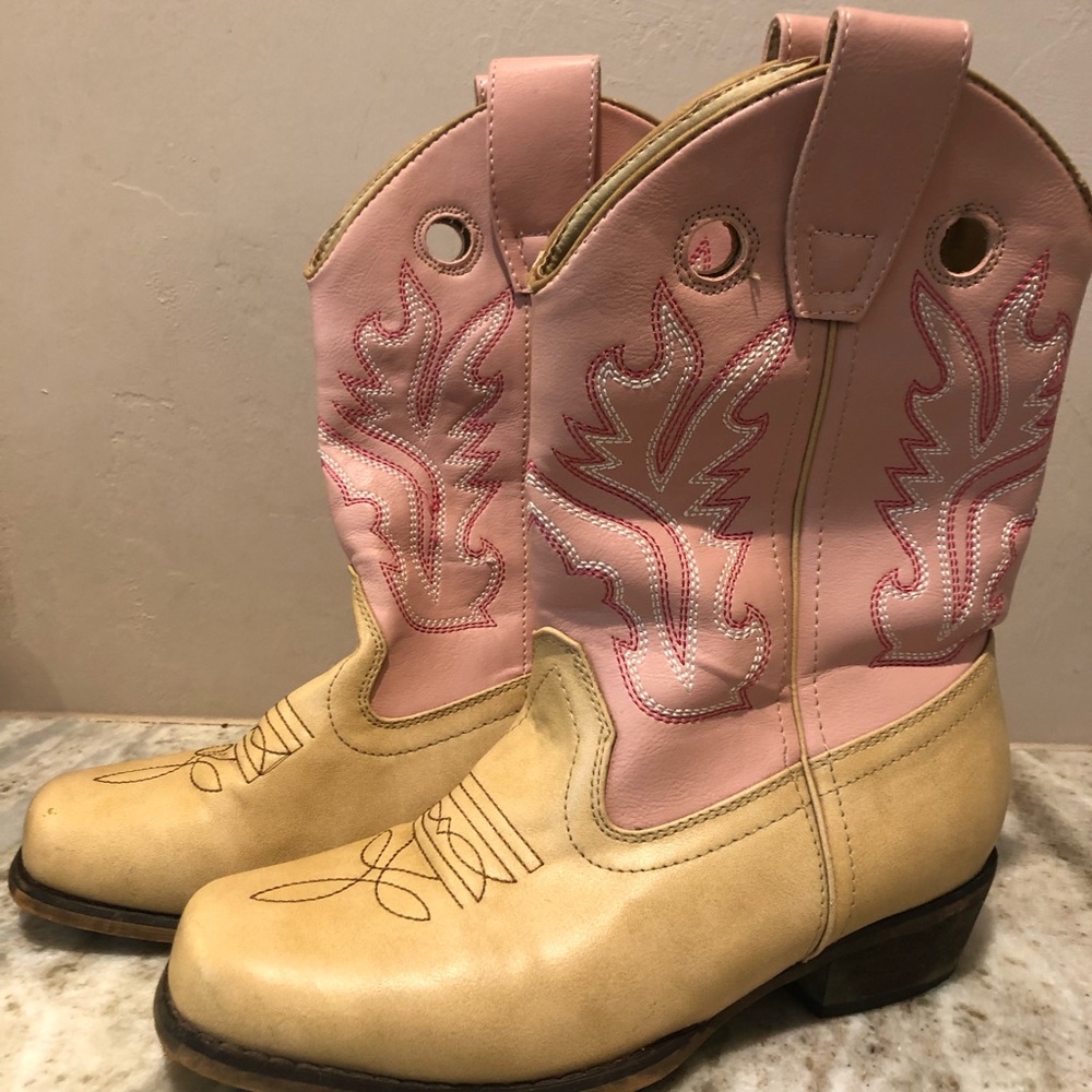 Girls pink cowboy cowgirl boots CLEAN good condition